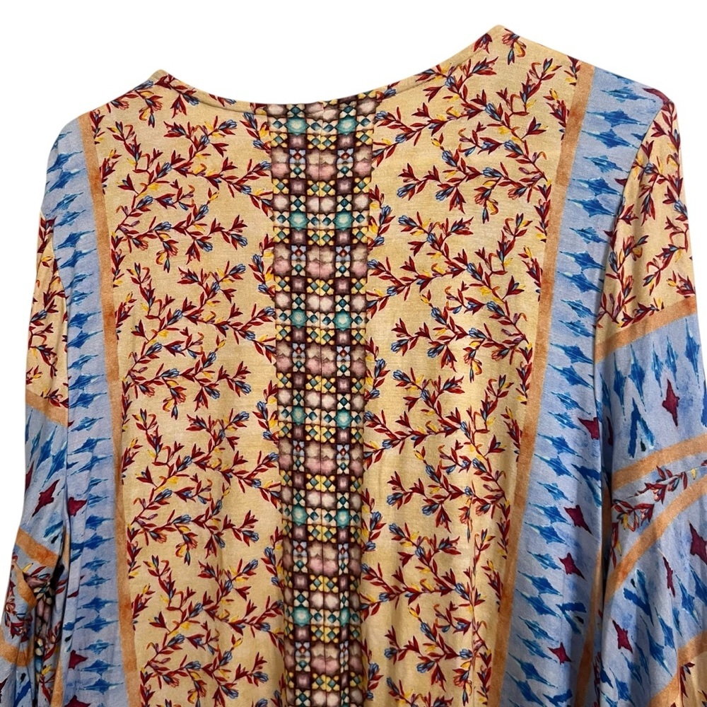 Soft surroundings blouse embroidered velvet patchwork blouse fifi tunic boho - Picture 6 of 9